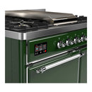 ILVE Majestic III 40-inch Dual Fuel Range with 6 Natural Gas Burner, Griddle and Solid Door Electric Oven in Emerald Green with Chrome Trim (UMD40FQNR3EGC)