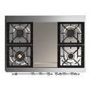 ILVE Majestic III 40-inch Dual Fuel Range with 5 Liquid Propane Burner, Griddle and Solid Door Electric Oven in Graphite Matte with Chrome Trim (UMD40FQNR3MGCLP)