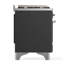 ILVE Majestic III 40-inch Dual Fuel Range with 6 Natural Gas Burner, Griddle and Solid Door Electric Oven in Graphite Matte with Chrome Trim (UMD40FQNR3MGC)