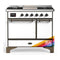 ILVE Majestic III 40-inch Dual Fuel Range with 6 Natural Gas Burner, Griddle and Solid Door Electric Oven in RAL with Burnished Trim (UMD40FQNR3RAB)
