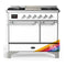 ILVE Majestic III 40-inch Dual Fuel Range with 5 Liquid Propane Burner, Griddle and Solid Door Electric Oven in RAL with Chrome Trim (UMD40FQNR3RACLP)