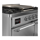 ILVE Majestic III 40-inch Dual Fuel Range with 5 Liquid Propane Burner, Griddle and Solid Door Electric Oven in Stainless Steel with Chrome Trim (UMD40FQNR3SSCLP)