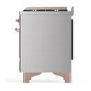 ILVE Majestic III 40-inch Dual Fuel Range with 6 Natural Gas Burner, Griddle and Solid Door Electric Oven in Stainless Steel with Copper Trim (UMD40FQNR3SSP)