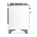 ILVE Majestic III 40-inch Dual Fuel Range with 5 Liquid Propane Burner, Griddle and Solid Door Electric Oven in White with Chrome Trim (UMD40FQNR3WHCLP)