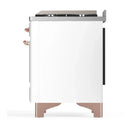 ILVE Majestic III 40-inch Dual Fuel Range with 5 Liquid Propane Burner, Griddle and Solid Door Electric Oven in White with Copper Trim (UMD40FQNR3WHPLP)