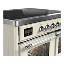ILVE Majestic III 40-Inch Induction Range with 6 Induction Elements and Triple Glass Door Electric Oven in Antique White with Chrome Trim (UMDIB40NR3AWC)