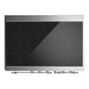 ILVE Majestic III 40-Inch Induction Range with 6 Induction Elements and Triple Glass Door Electric Oven in Antique White with Chrome Trim (UMDIB40NR3AWC)