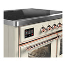 ILVE Majestic III 40-Inch Induction Range with 6 Induction Elements and Triple Glass Door Electric Oven in Antique White with Copper Trim (UMDIB40NR3AWP)
