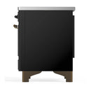 ILVE Majestic III 40-Inch Induction Range with 6 Induction Elements and Triple Glass Door Electric Oven in Glossy Black with Burnished Trim (UMDIB40NR3BKB)