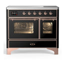 ILVE Majestic III 40-Inch Induction Range with 6 Induction Elements and Triple Glass Door Electric Oven in Glossy Black with Copper Trim (UMDIB40NR3BKP)