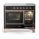 ILVE Majestic III 40-Inch Induction Range with 6 Induction Elements and Triple Glass Door Electric Oven in Glossy Black with Copper Trim (UMDIB40NR3BKP)