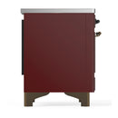 ILVE Majestic III 40-Inch Induction Range with 6 Induction Elements and Triple Glass Door Electric Oven in Burgundy with Burnished Trim (UMDIB40NR3BUB)