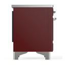 ILVE Majestic III 40-Inch Induction Range with 6 Induction Elements and Triple Glass Door Electric Oven in Burgundy with Chrome Trim (UMDIB40NR3BUC)