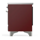ILVE Majestic III 40-Inch Induction Range with 6 Induction Elements and Triple Glass Door Electric Oven in Burgundy with Chrome Trim (UMDIB40NR3BUC)