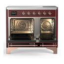 ILVE Majestic III 40-Inch Induction Range with 6 Induction Elements and Triple Glass Door Electric Oven in Burgundy with Copper Trim (UMDIB40NR3BUP)