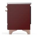 ILVE Majestic III 40-Inch Induction Range with 6 Induction Elements and Triple Glass Door Electric Oven in Burgundy with Copper Trim (UMDIB40NR3BUP)