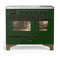 ILVE Majestic III 40-Inch Induction Range with 6 Induction Elements and Triple Glass Door Electric Oven in Emerald Green with Burnished Trim (UMDIB40NR3EGB)