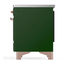 ILVE Majestic III 40-Inch Induction Range with 6 Induction Elements and Triple Glass Door Electric Oven in Emerald Green with Copper Trim (UMDIB40NR3EGP)