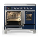 ILVE Majestic III 40-Inch Induction Range with 6 Induction Elements and Triple Glass Door Electric Oven in Mightnight Blue with Chrome Trim (UMDIB40NR3MBC)
