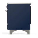 ILVE Majestic III 40-Inch Induction Range with 6 Induction Elements and Triple Glass Door Electric Oven in Mightnight Blue with Chrome Trim (UMDIB40NR3MBC)