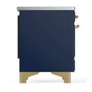 ILVE Majestic III 40-Inch Induction Range with 6 Induction Elements and Triple Glass Door Electric Oven in Mightnight Blue with Brass Trim (UMDIB40NR3MBG)