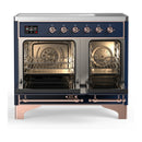 ILVE Majestic III 40-Inch Induction Range with 6 Induction Elements and Triple Glass Door Electric Oven in Mightnight Blue with Copper Trim (UMDIB40NR3MBP)