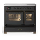 ILVE Majestic III 40-Inch Induction Range with 6 Induction Elements and Triple Glass Door Electric Oven in Matte Graphite with Burnished Trim (UMDIB40NR3MGB)