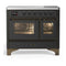 ILVE Majestic III 40-Inch Induction Range with 6 Induction Elements and Triple Glass Door Electric Oven in Matte Graphite with Burnished Trim (UMDIB40NR3MGB)