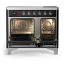 ILVE Majestic III 40-Inch Induction Range with 6 Induction Elements and Triple Glass Door Electric Oven in Matte Graphite with Chrome Trim (UMDIB40NR3MGC)