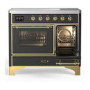 ILVE Majestic III 40-Inch Induction Range with 6 Induction Elements and Triple Glass Door Electric Oven in Matte Graphite with Brass Trim (UMDIB40NR3MGG)
