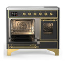 ILVE Majestic III 40-Inch Induction Range with 6 Induction Elements and Triple Glass Door Electric Oven in Matte Graphite with Brass Trim (UMDIB40NR3MGG)
