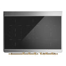 ILVE Majestic III 40-Inch Induction Range with 6 Induction Elements and Triple Glass Door Electric Oven in Matte Graphite with Brass Trim (UMDIB40NR3MGG)