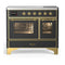 ILVE Majestic III 40-Inch Induction Range with 6 Induction Elements and Triple Glass Door Electric Oven in Matte Graphite with Brass Trim (UMDIB40NR3MGG)
