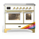 ILVE Majestic III 40-Inch Induction Range with 6 Induction Elements and Triple Glass Door Electric Oven in RAL with Brass Trim (UMDIB40NR3RAG)