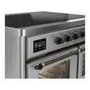 ILVE Majestic III 40-Inch Induction Range with 6 Induction Elements and Triple Glass Door Electric Oven in Stainless Steel with Burnished Trim (UMDIB40NR3SSB)