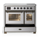 ILVE Majestic III 40-Inch Induction Range with 6 Induction Elements and Triple Glass Door Electric Oven in Stainless Steel with Burnished Trim (UMDIB40NR3SSB)