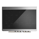 ILVE Majestic III 40-Inch Induction Range with 6 Induction Elements and Triple Glass Door Electric Oven in Stainless Steel with Burnished Trim (UMDIB40NR3SSB)