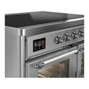 ILVE Majestic III 40-Inch Induction Range with 6 Induction Elements and Triple Glass Door Electric Oven in Stainless Steel with Chrome Trim (UMDIB40NR3SSC)