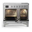 ILVE Majestic III 40-Inch Induction Range with 6 Induction Elements and Triple Glass Door Electric Oven in Stainless Steel with Chrome Trim (UMDIB40NR3SSC)
