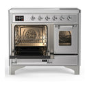 ILVE Majestic III 40-Inch Induction Range with 6 Induction Elements and Triple Glass Door Electric Oven in Stainless Steel with Chrome Trim (UMDIB40NR3SSC)