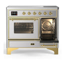 ILVE Majestic III 40-Inch Induction Range with 6 Induction Elements and Triple Glass Door Electric Oven in Stainless Steel with Brass Trim (UMDIB40NR3SSG)