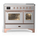 ILVE Majestic III 40-Inch Induction Range with 6 Induction Elements and Triple Glass Door Electric Oven in Stainless Steel with Copper Trim (UMDIB40NR3SSP)