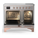 ILVE Majestic III 40-Inch Induction Range with 6 Induction Elements and Triple Glass Door Electric Oven in Stainless Steel with Copper Trim (UMDIB40NR3SSP)