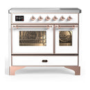 ILVE Majestic III 40-Inch Induction Range with 6 Induction Elements and Triple Glass Door Electric Oven in White with Copper Trim (UMDIB40NR3WHP)