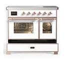 ILVE Majestic III 40-Inch Induction Range with 6 Induction Elements and Triple Glass Door Electric Oven in White with Copper Trim (UMDIB40NR3WHP)