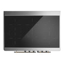 ILVE Majestic III 40-Inch Induction Range with 6 Induction Elements and Solid Door Electric Oven in Antique White with Burnished Trim (UMDIB40QNR3AWB)