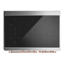 ILVE Majestic III 40-Inch Induction Range with 6 Induction Elements and Solid Door Electric Oven in Antique White with Copper Trim (UMDIB40QNR3AWP)
