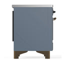 ILVE Majestic III 40-Inch Induction Range with 6 Induction Elements and Solid Door Electric Oven in Blue Grey with Burnished Trim (UMDIB40QNR3BGB)