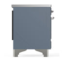 ILVE Majestic III 40-Inch Induction Range with 6 Induction Elements and Solid Door Electric Oven in Blue Grey with Chrome Trim (UMDIB40QNR3BGC)