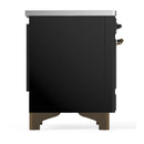 ILVE Majestic III 40-Inch Induction Range with 6 Induction Elements and Solid Door Electric Oven in Glossy Black with Burnished Trim (UMDIB40QNR3BKB)